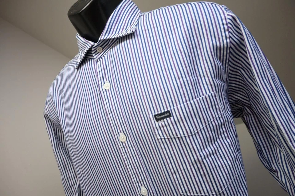Camisa de Vestir Faconnable Francia Club Deauville Rayas Manga Larga Para Hombre Talla Grande Foto 1 de 4