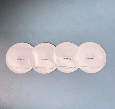 CHANEL CHANCE GEL DOUCEUR POUR LA DOUCHE CLEANSE 4 AMOSTRAS 0,2 OZ CADA LACRADO NOVO - Imagem 1 de 4