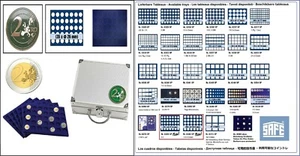 SAFE-Münzkoffer-2-EURO 174 Für 210x 2 EUROMÜNzEN + Münztableaus 30 Modelle - Picture 1 of 58
