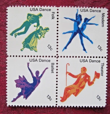 US Scott #1749-52 USA Dance 1978 Block of 4 13¢ Stamps Mint NH XF - Image 1 of 2