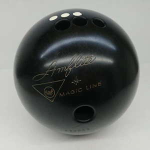 AMF Amflite Magic Line Bowling Ball 16 lbs Black 3 Finger Holes - Picture 1 of 10