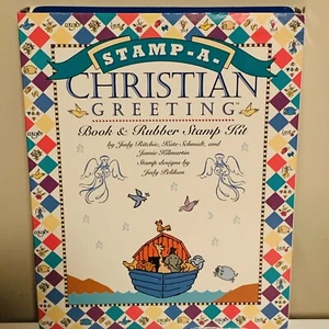 Stamp-A Christian Greeting Book and Rubber Stamp Kit New - Picture 1 of 4