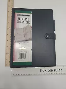 Vtg Day Runner Note Slimline System 6 Ring Binder Black Snap - Picture 1 of 6