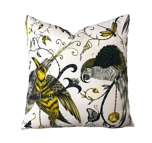 Clarke and Clarke - Emma J Shipley - Audubon -  Gold - Cushion Cover Many Sizes - Picture 1 of 3