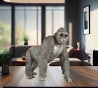 Large Gorilla Silver Sculpture Statue Animal Ornament Home Decor Wildlife