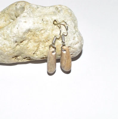 Natural Stone Earrings Beach Stone Women Jewelry Women Girl Dangle Earrings Gift - Image 1 of 4