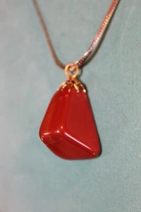 RED JASPER AGATE PENDANT FASHION NWOT - Bild 1 von 4