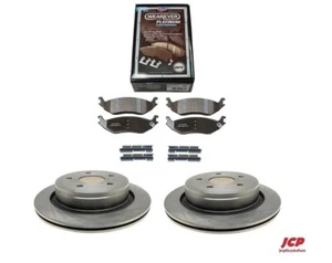 REAR BRAKE DISCS + TITANIUM-METALLIC PADS FOR DODGE RAM1500 02-10 RAM1500 11-18 - Picture 1 of 2