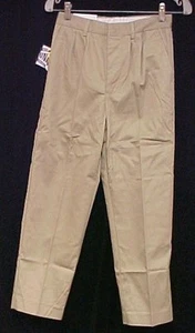 School Uniform Pants 5 Khaki Tan 4 Pkt Boy Unisex Galaxy Pleated Front New - Picture 1 of 6