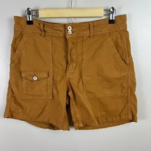 Anthropologie Wanderer Utility Cargo Shorts Size 28 Brown Casual Linen Blend - Picture 1 of 9