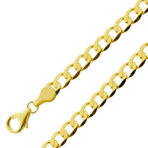 925 ECHT SILBER, Gold plattiert *** Armband Panzerkette vergoldet 5mm 19 / 21 cm - Picture 1 of 6