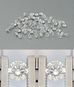 5 Ct 1.6 mm 300 Pcs VVS1/VVS2 DEF Grade Round Cut Loose Diamond Lot For Jewelry - Picture 1 of 12