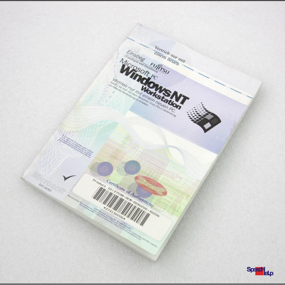 Originale Microsoft OEM Manuale Wiindows NT Workstation 4.0 Id Grundladen - Immagine 1 di 1