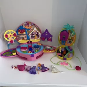 polly pocket bundle job lot Heart Backpack , Pineapple Hand Bag With Accessories - Picture 1 of 12