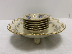 JUEGO DE TUERCAS de piedra preciosa Baviera de colección de 7 piezas 15721 servidor decorado azul y dorado y 6 - Imagen 1 de 15