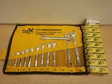 FLEX 12PCE METRIC COMBINATION SPANNER SET 6mm TO 22mm + tool roll