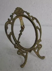 Vintage Brass Hand Crafted Unique Oval Shape Photo / Mirror Frame - Picture 1 of 7