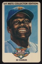 5m 1969 Champion Miracle Mets (25th Anniversary): Ed Charles (USED) Phone Card