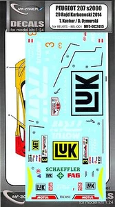 MF Zone Decals 1/24 PEUGEOT 207 s2000 29 RALLY KARKONOSKI 2014 - Picture 1 of 1