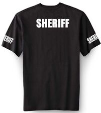 NW MEN'S PRINTED SHERIFF FUNNY CUSTOM POLICE MMA BLACK NAVY BLUE COTTON T-SHIRT 