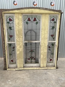 Timber Leadlight Double Hung Triple Sash Window - 1670w X 1920h X 130d - Picture 1 of 7