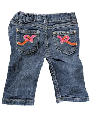 Jeans Rocawear Vintage Niñas 4T Azul Denim Bordado R Estrás Bolsillos Traseros Foto 1 de 4