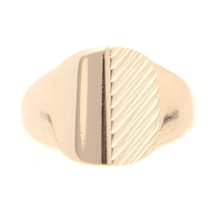 9Carat Yellow Gold Patterned Signet Ring (Size W 1/2) 14mm Widest - Picture 1 of 5