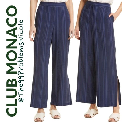 Pantalones a rayas Club Monaco azul pierna ancha  Foto 1 de 4