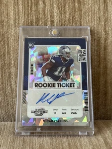 2021 Panini Contenders Optic Micah Parsons Cracked Ice /22 Rookie Ticket Auto RC - Picture 1 of 2