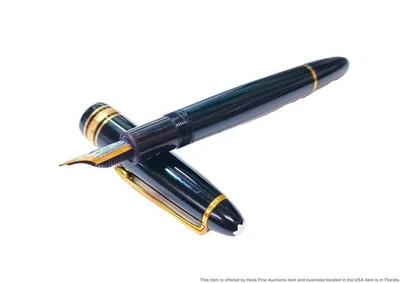 Pluma Estilográfica Jumbo Montblanc Cartucho Borde Negro Oro 14k Nuevo en Caja Foto 1 de 4