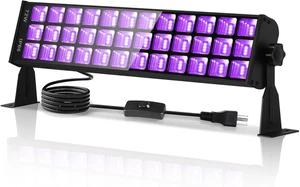 72W Black Light Bar IP66 Waterproof, LED Blacklight with Plug+Switch+5Ft Cord, O - Picture 1 of 12