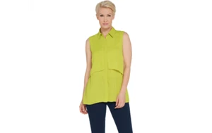 Blusa en capas sin mangas Joan Rivers 3X A304117 QVC - Imagen 1 de 4