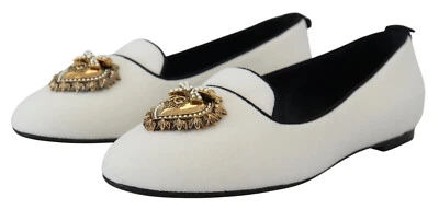 Zapatos sin cordones Dolce & Gabbana de terciopelo blanco Mocasines planos EU36.5 / US6 PRECIO DE VENTA SUGERIDO POR EL FABRICANTE $900 Foto 1 de 4