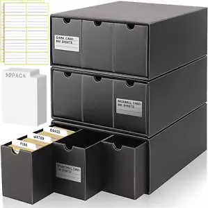Trading Cardboard Storage Box 9 Pack with 50 Card Dividers, Card Storage Organiz - Picture 1 of 12