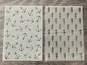 Schablone Stencil  Maritim  2er Set Hintergrund Scrapbooking Kartengestaltung - Bild 1 von 4