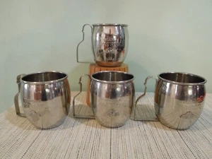 4 PATRON TEQUILA STAINLESS STEEL JALISCO MULE MUGS W/ BEE LOGO - Picture 1 of 5