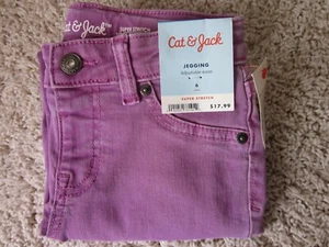 NEW Purple Cat and Jack Girls Super Stretch Jeggings - Size 6 - Picture 1 of 3