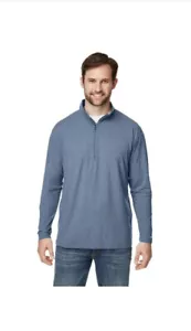 Nautica Men’s Long Sleeve Saltwater Quarter-Zip Pullover Faded Navy Large NEW - Picture 1 of 2