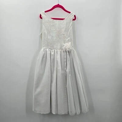 Vestido Bloome De Jeune Fille Blanco Plata Fiesta Pascua Navidad Niñas Talla 10 Foto 1 de 4