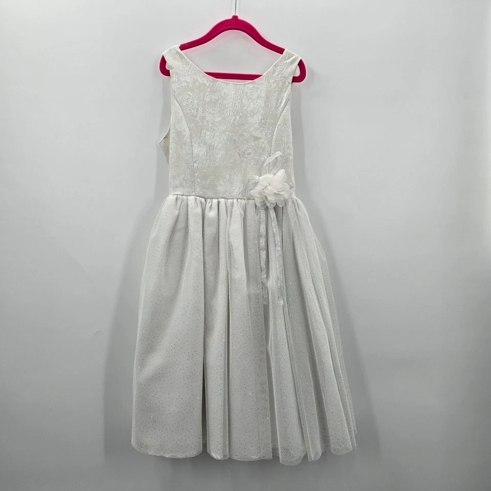Vestido de festa de Natal Bloome De Jeune fille branco prata Páscoa meninas tamanho 10 - Imagem 1 de 4
