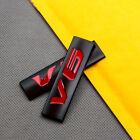 2Pcs Metal Black & Red V6 Engine Fender Emblem Badge Rear Lid Trunk 4wd Sticker