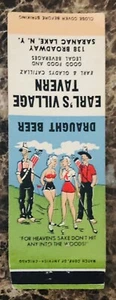 Cerveza de barril Earl’s Village Tavern NY Matchbook solo sin coincidencia de colección - Imagen 1 de 3