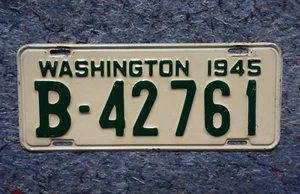 1945 WASHINGTON License Plate - Nice Original Paint - Picture 1 of 4