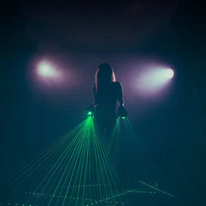 Juego de guantes guantes de espectáculo de luz láser dedos lazer batería recargable - Imagen 1 de 7