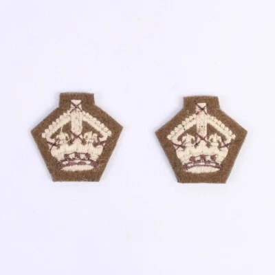 Replica Khaki British Army Officers Cloth Rank kings Crowns BE882 - Image 1 of 2