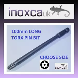 PUNTE DI AZIONAMENTO ESAGONALI PIN TORX LUNGHE 100mm 1/4" unità esagonale con foro perno s2 cr-v - Foto 1 di 1