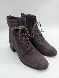 Moshulu Ray Fin Purple Grey Suede Heel Boots UK5 - Picture 1 of 11