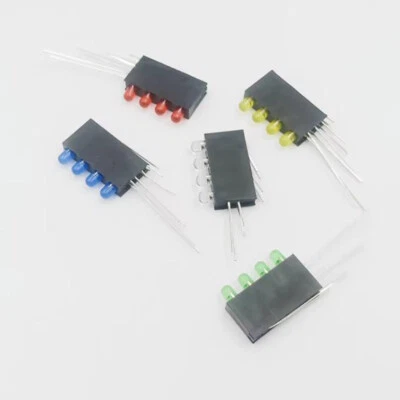 Bombilla LED de 3 mm con soporte de lámpara de 4 orificios base de fijación de PCB 90 grados pies doblados 6 colores Foto 1 de 4