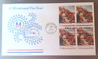 Revolutionary War Battle Of Bunker Hill Premier Cachet 1975 Stamp Block Fdc Unad