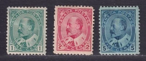 Kanada Scott 89-91 MHR 1903 1¢ 2¢ 5¢ King Edward VII Briefmarken SCV 350 $ - Bild 1 von 2
